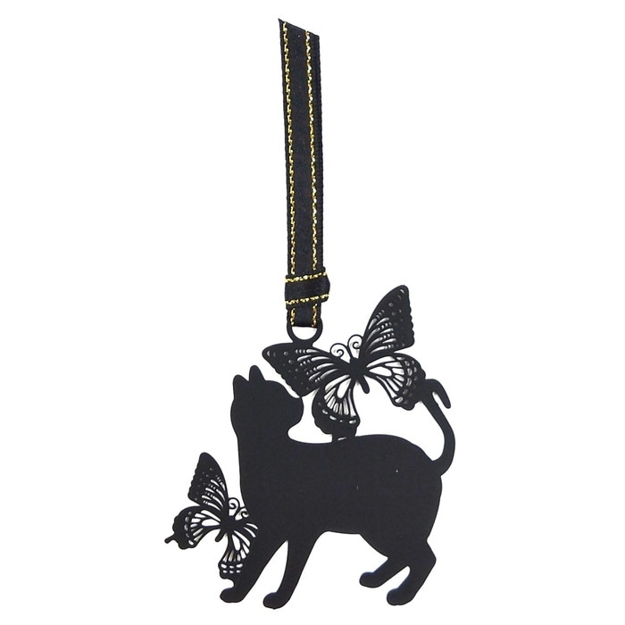 しおり 猫と蝶B ブラック ページマーカー 48450 ブックマーカー