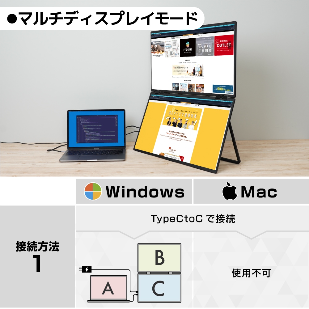 23.8インチ上下2画面拡張デュアルモニター | 【公式】サンコー通販サイト