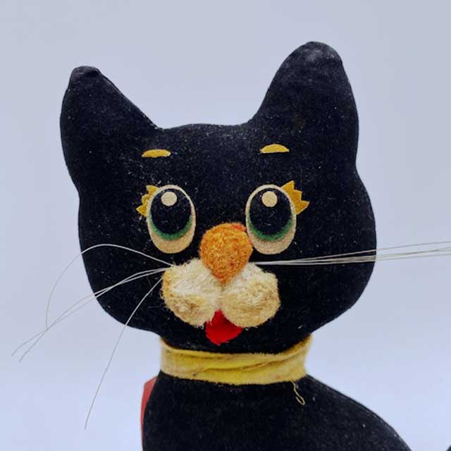 昭和レトロな黒猫のぬいぐるみ おがくず人形 日本製 TIM & SAILOR