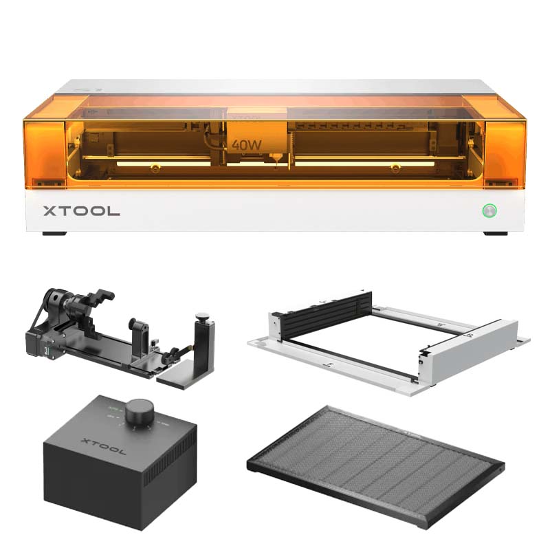 XTOOL 密閉型レーザー彫刻機 S1 40W Delux版（ホワイト）（本体+エア