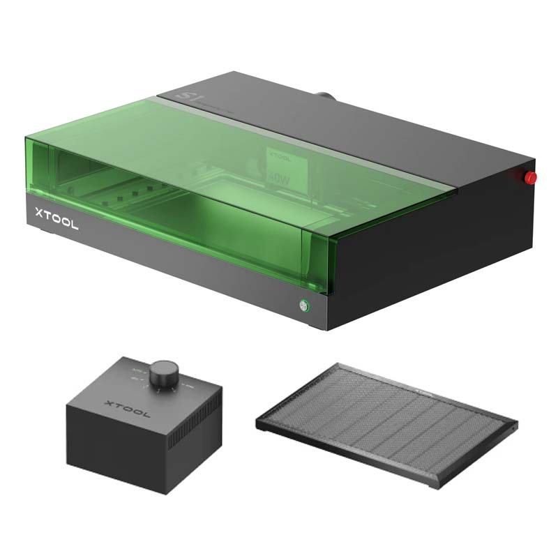 XTOOL 密閉型レーザー彫刻機 S1 40W Basic版（ブラック）（本体+エア
