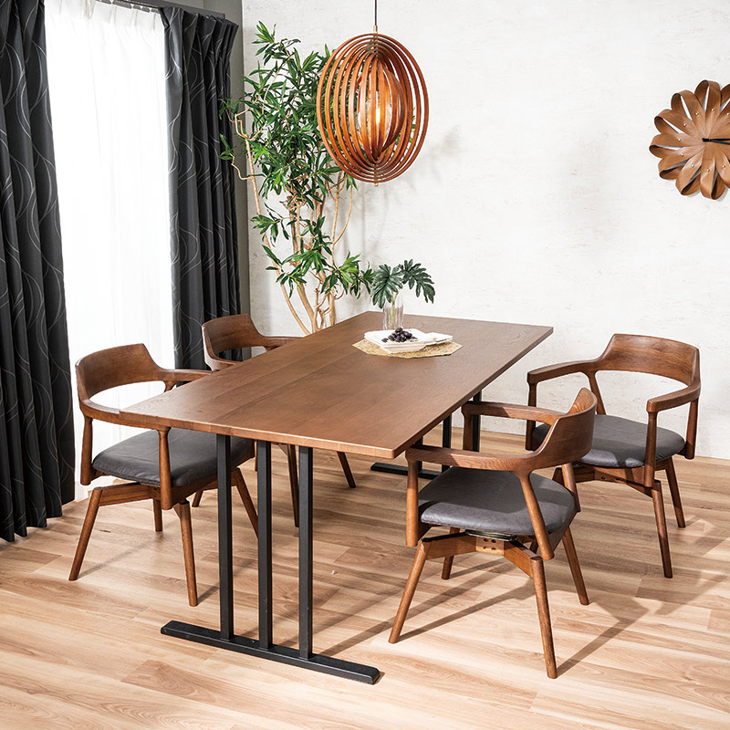 ダイニング5点セット Thor（トール）180 TOP オークBR+スリット脚