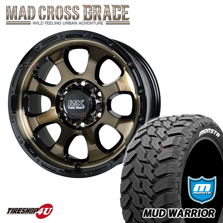 MAD CROSS GRACE 16x6.5J 6/139.7 +48 ブロンズ BRC/BK MONSTA MUD