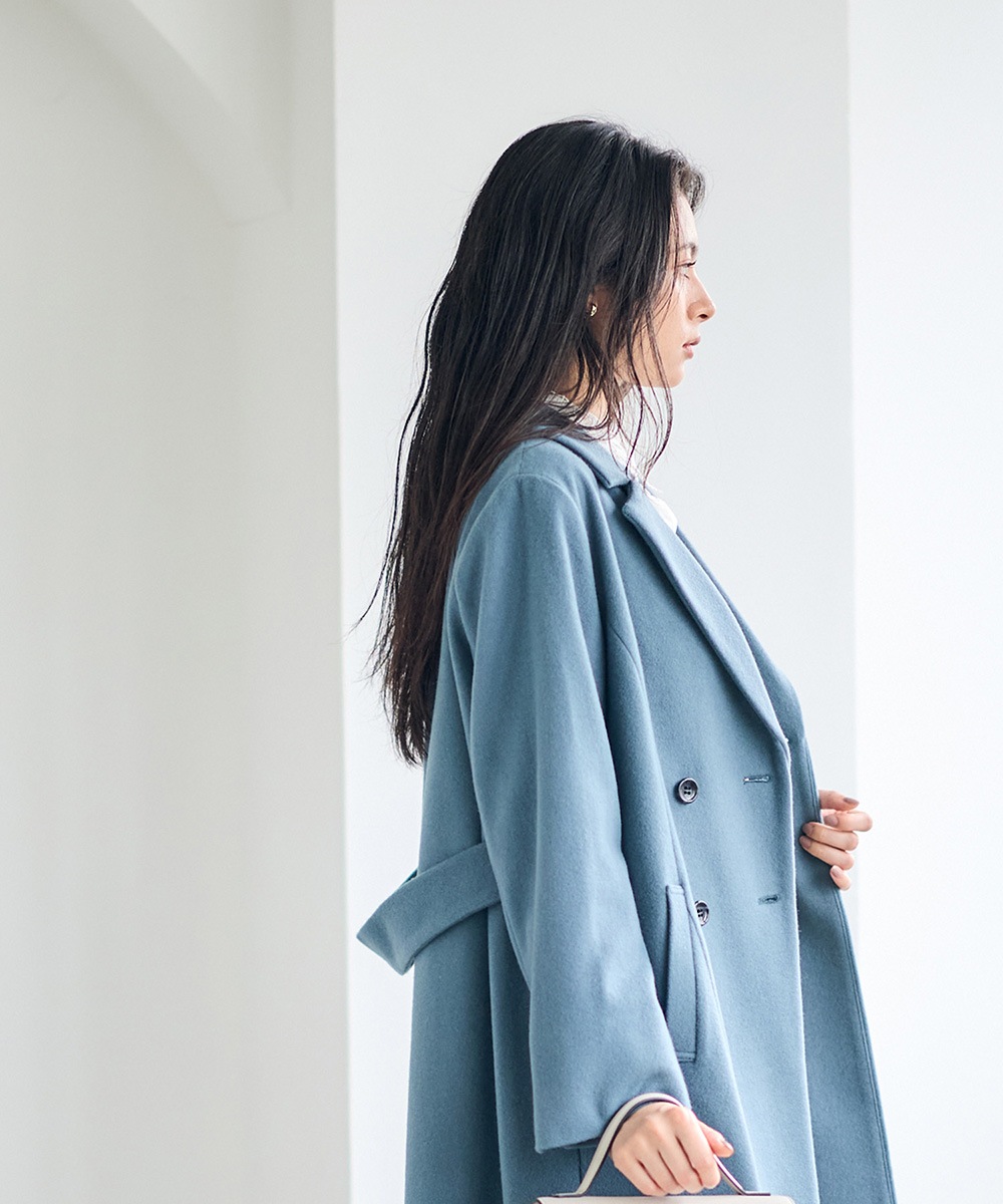 バックボリュームダブルテーラードコート - 12Twelve Agenda