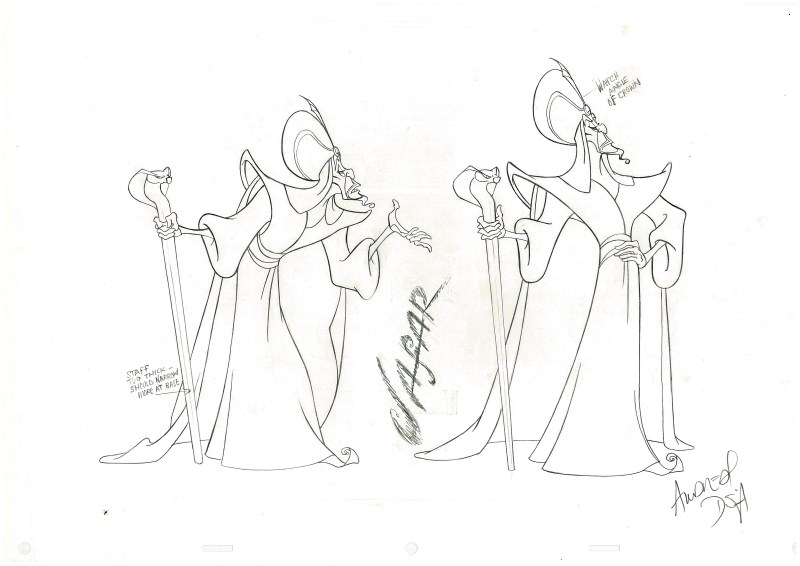 ジャファーのモデルシート（立像2カット） | ディズニーのヴィンテージ