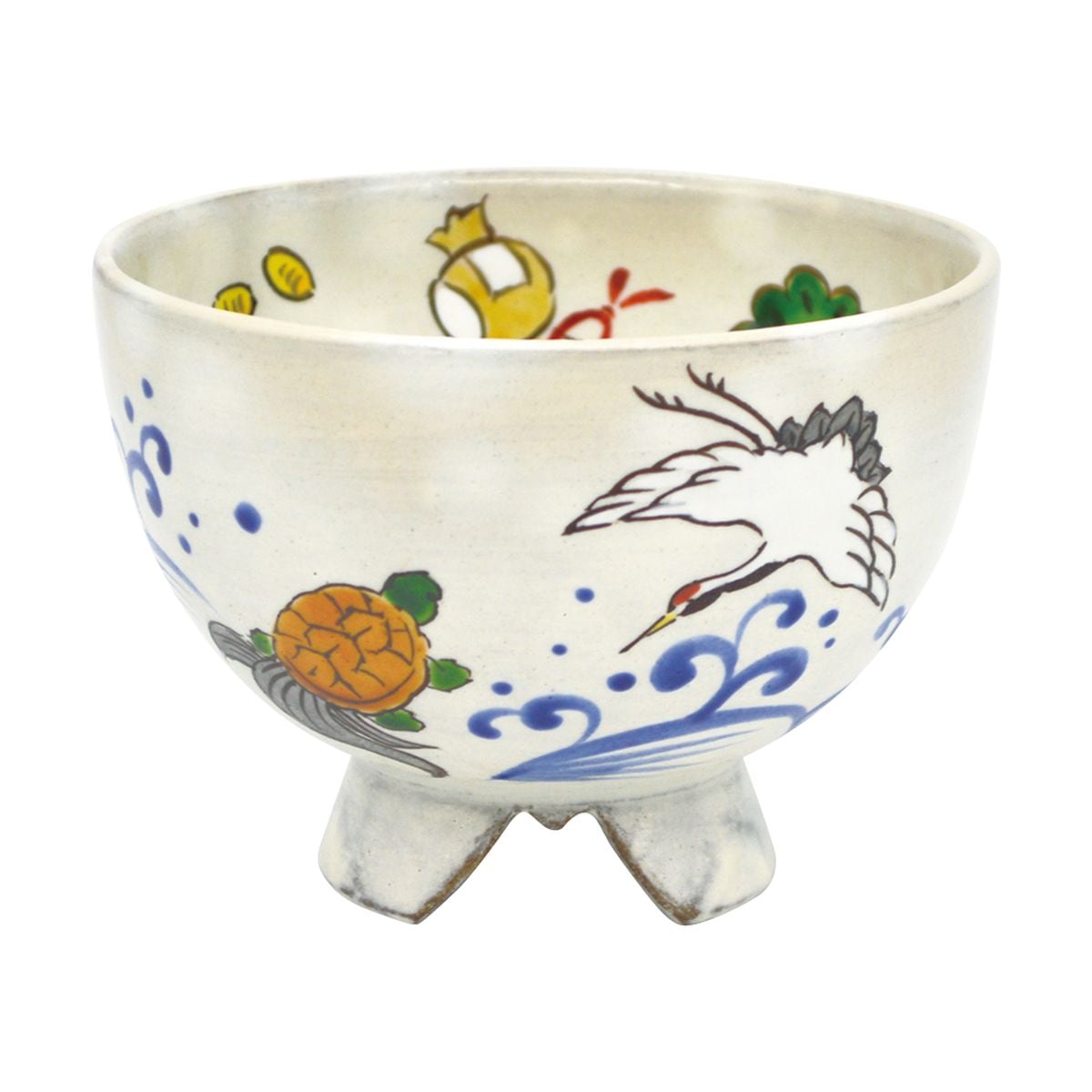 茶碗 鶴亀 富士山高台 清和窯（化粧箱） | 抹茶茶碗,季節から探す,冬の