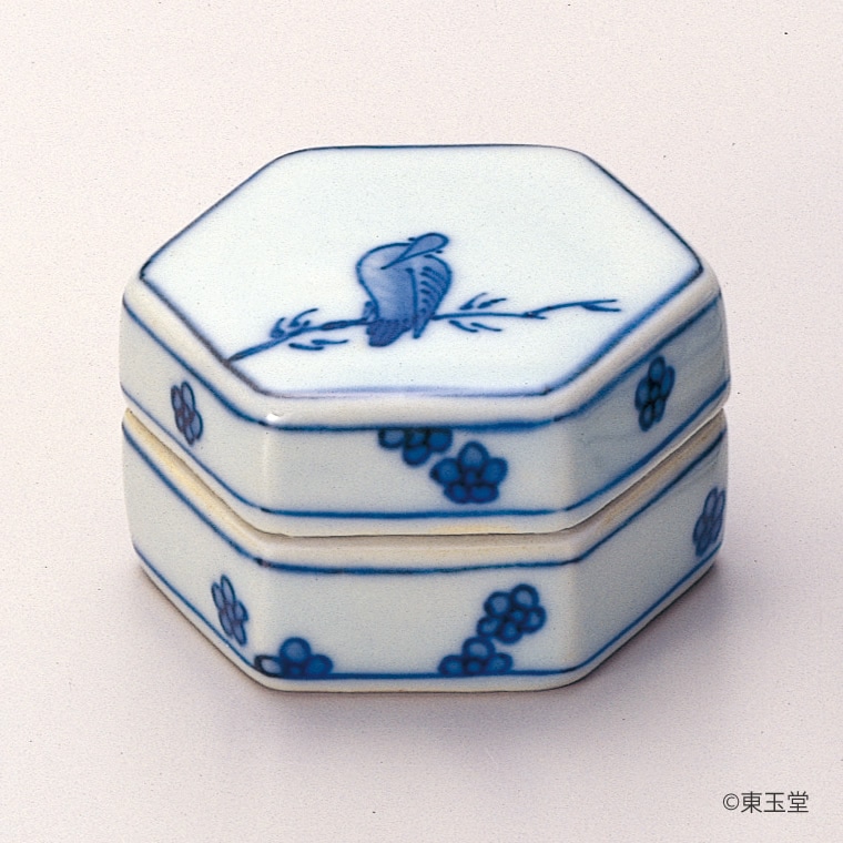 香合 染付 叭々鳥（ははちょう） 景徳鎮 | 香合,香合（陶器