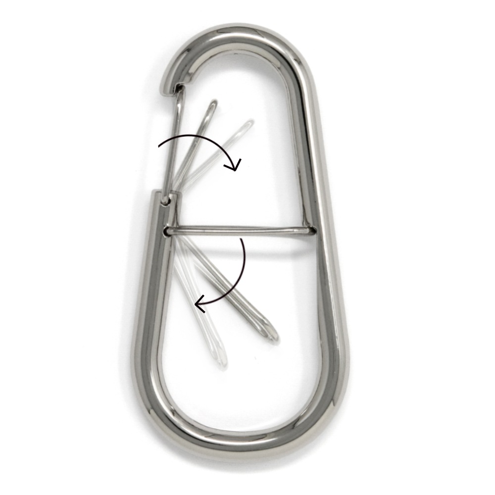 限定品】二段式カラビナ Aタイプ / N 〈1個〉:がまぐち口金・各種金具