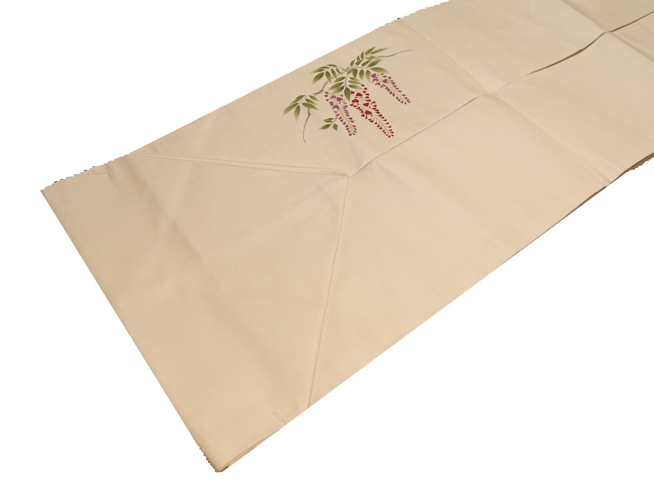 仕立て上がり正絹名古屋帯「灰白色の地に藤の花の柄」 | 帯,帯(名古屋