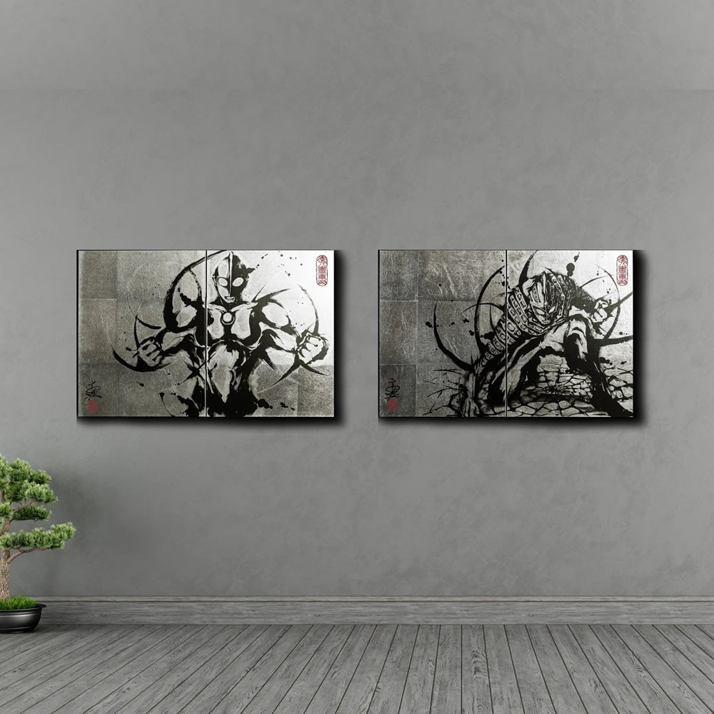 ウルトラマン 武人画 本装屏風「ウルトラセブン」｜浮世絵工房