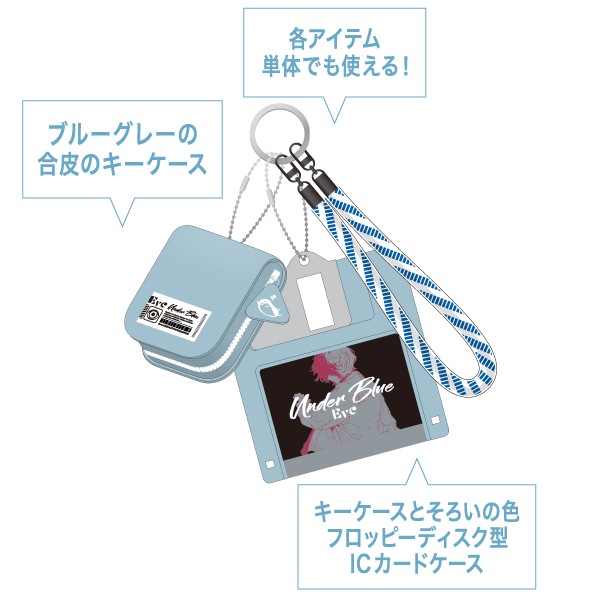 blue gray key case set ブルーグレーのキーケースセット