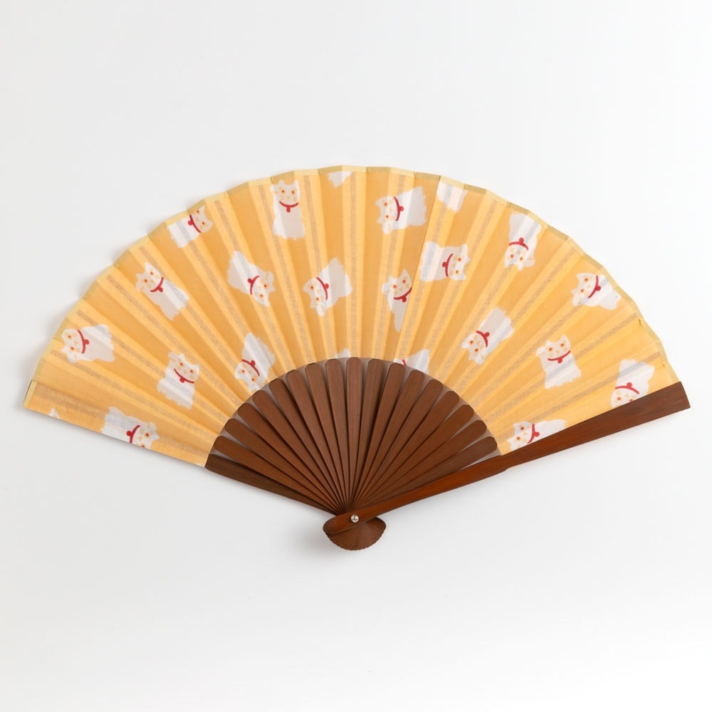 てぬぐい扇子 招き猫 スーベニール Tenugui sensu folding fan