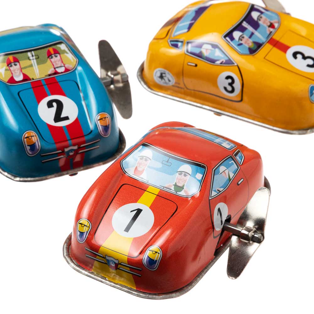 ウインドアップカー ブリキのおもちゃ ゼンマイ仕掛けで方向転換し