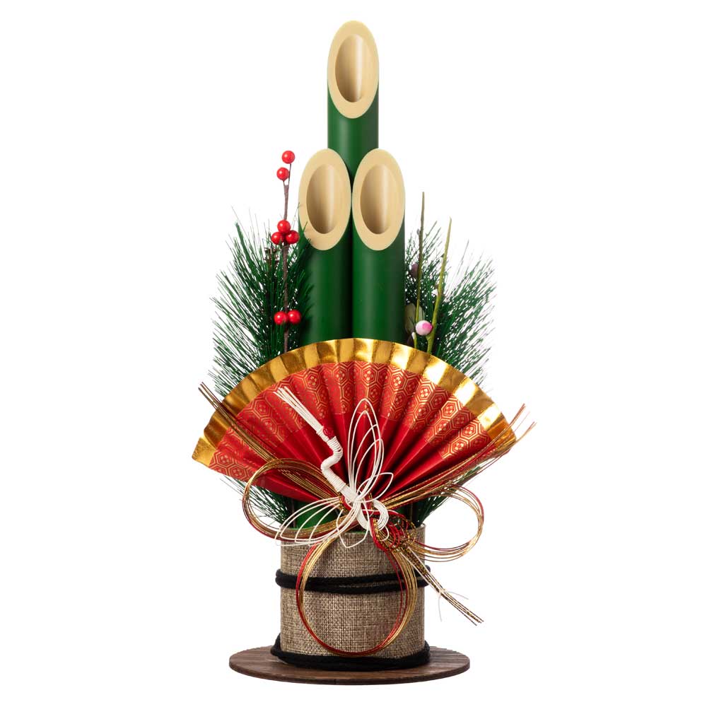 正月しめ飾り 車用 三ツ輪 (K-310) 交通安全 車飾り 吸盤付き