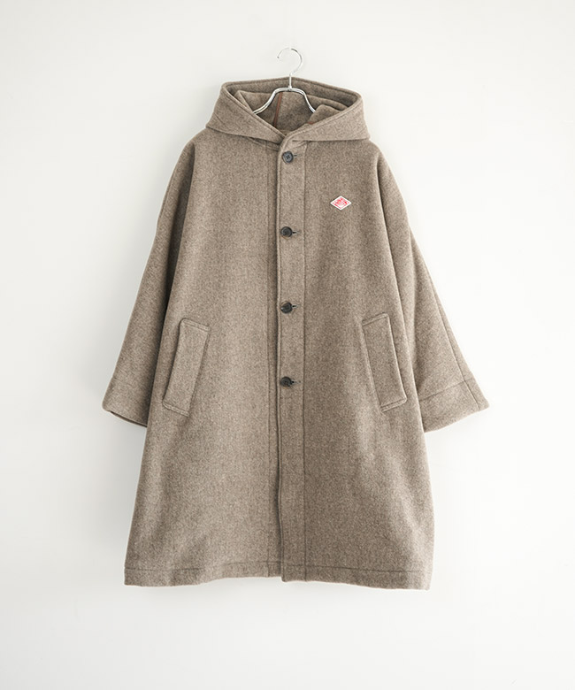 ◇[DT-A0708WLP]DANTON(ダントン) WOOL LIGHT PILE HOODED LONG COAT