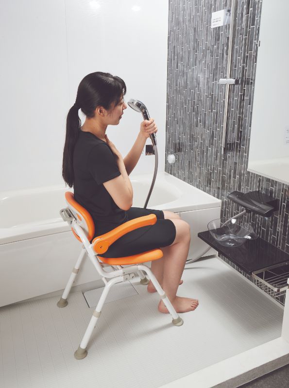 シャワーチェア「ユクリア」ミドルSPワンタッチおりたたみN｜ヤガミ