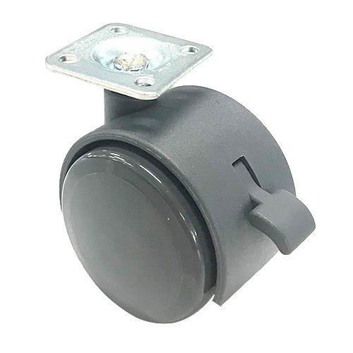 双輪キャスター ストッパー付 50 ウレタン ［4個］双輪キャスター