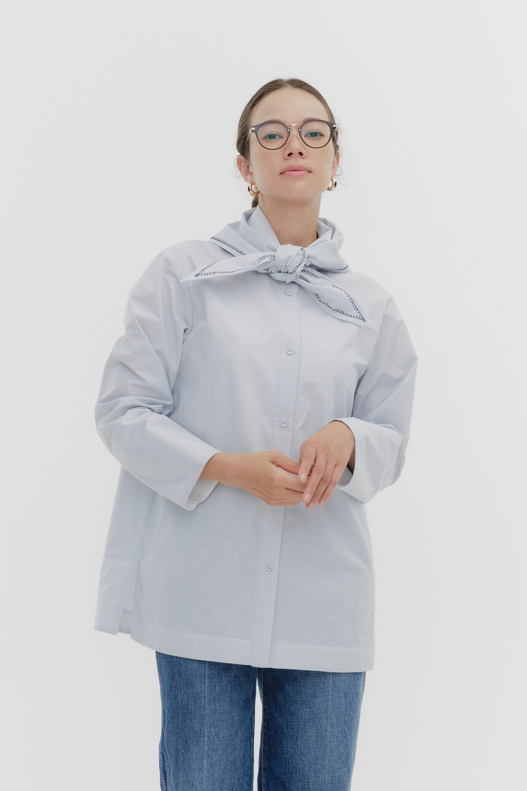 美品】yori ヨリ ビッグリボン パフスリーブ ブラウス ボウタイ 白