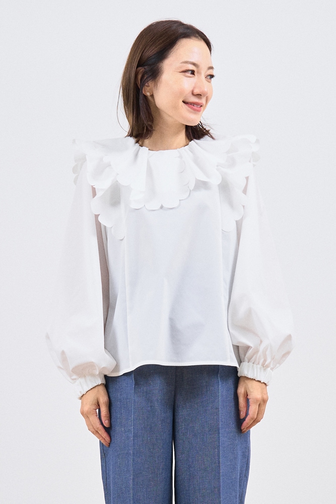 yori ダブルフリルカラーブラウス 38 - メルカリ yori ダブルカラー