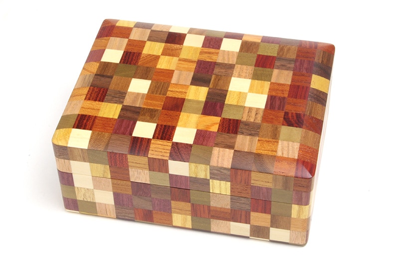 寄木細工ムク文庫 5寸 市松 | 小物入れ・文庫 | 寄木細工専門店 箱根