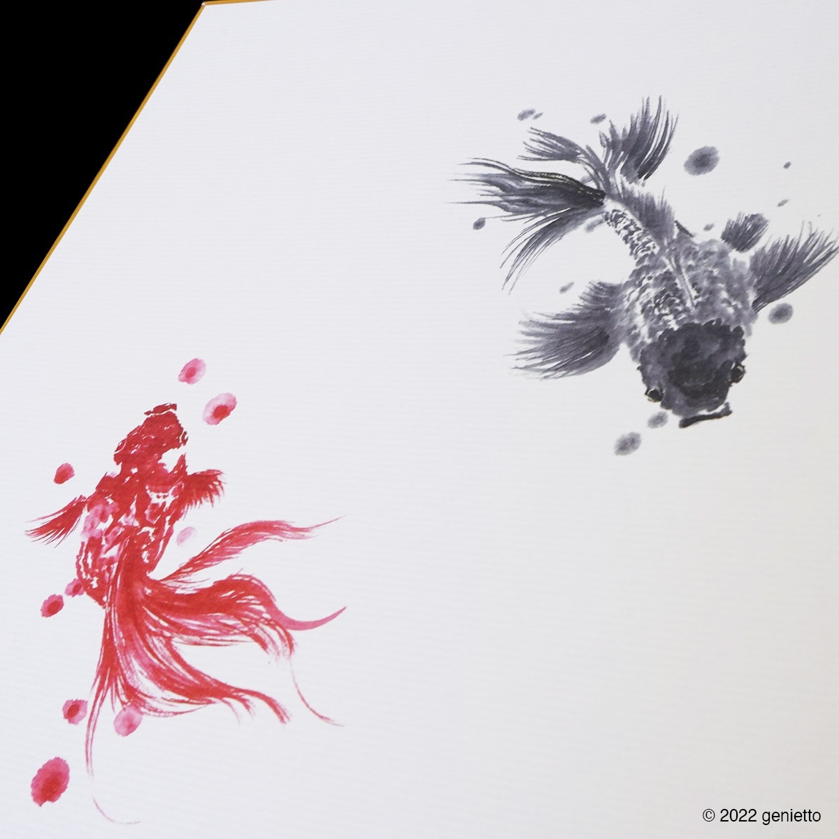 金魚 | 墨絵・陶墨画アーティスト 西元祐貴 Yu-ki Nishimoto