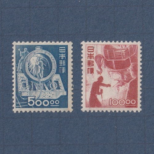 □現品画像□ 産業図案 製鋼・SL製造（100円・500円額面） セット 並品