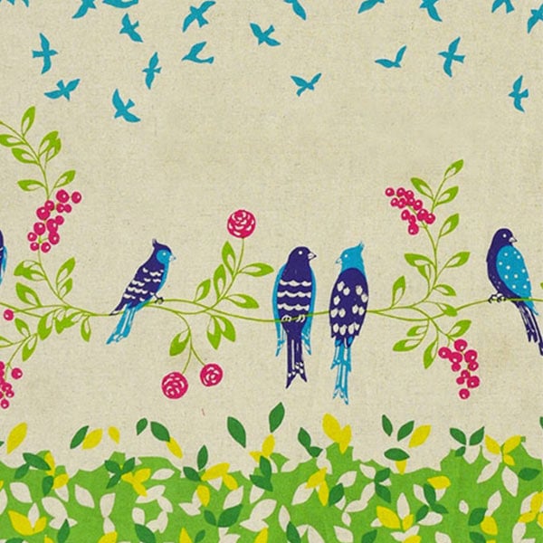 数量5から】 生地 『echino スタンダード Birdsong キャンバス』 KOKKA