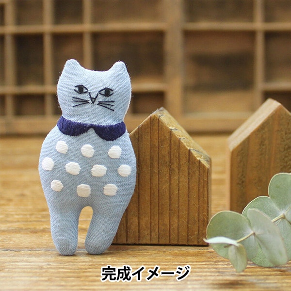 刺しゅうキット 『nekogao 刺繍ブローチ 水玉 PHC-103-2』 Piece