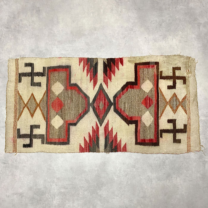 NAVAJO HANDWOVEN DOUBLE SADDLE BLANKET CIRCA 1900 