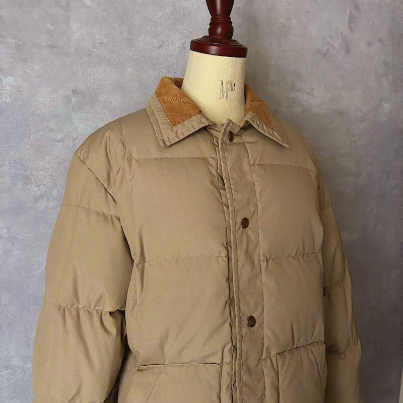80'S EDDIE BAUER Snap Jac Down Jacket BEIGE 80年代 エディバウアー