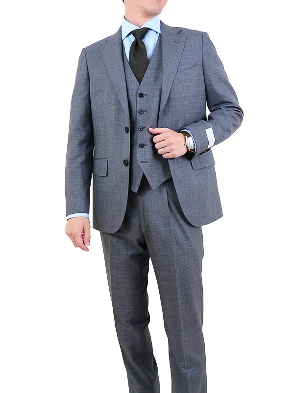 ≪WEB特価≫ウール混/スリーピース/グレー/無地/通年/スーツ | メンズ