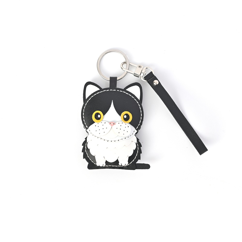 レザー製キーホルダーチャーム NECOシリーズ・ハチワレ