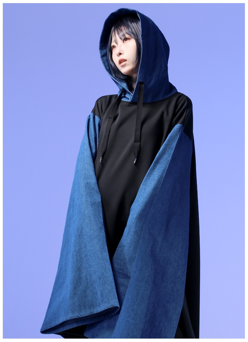 BLACK×denimBLUEのペンギン袖ロングパーカー ｜ Favorite