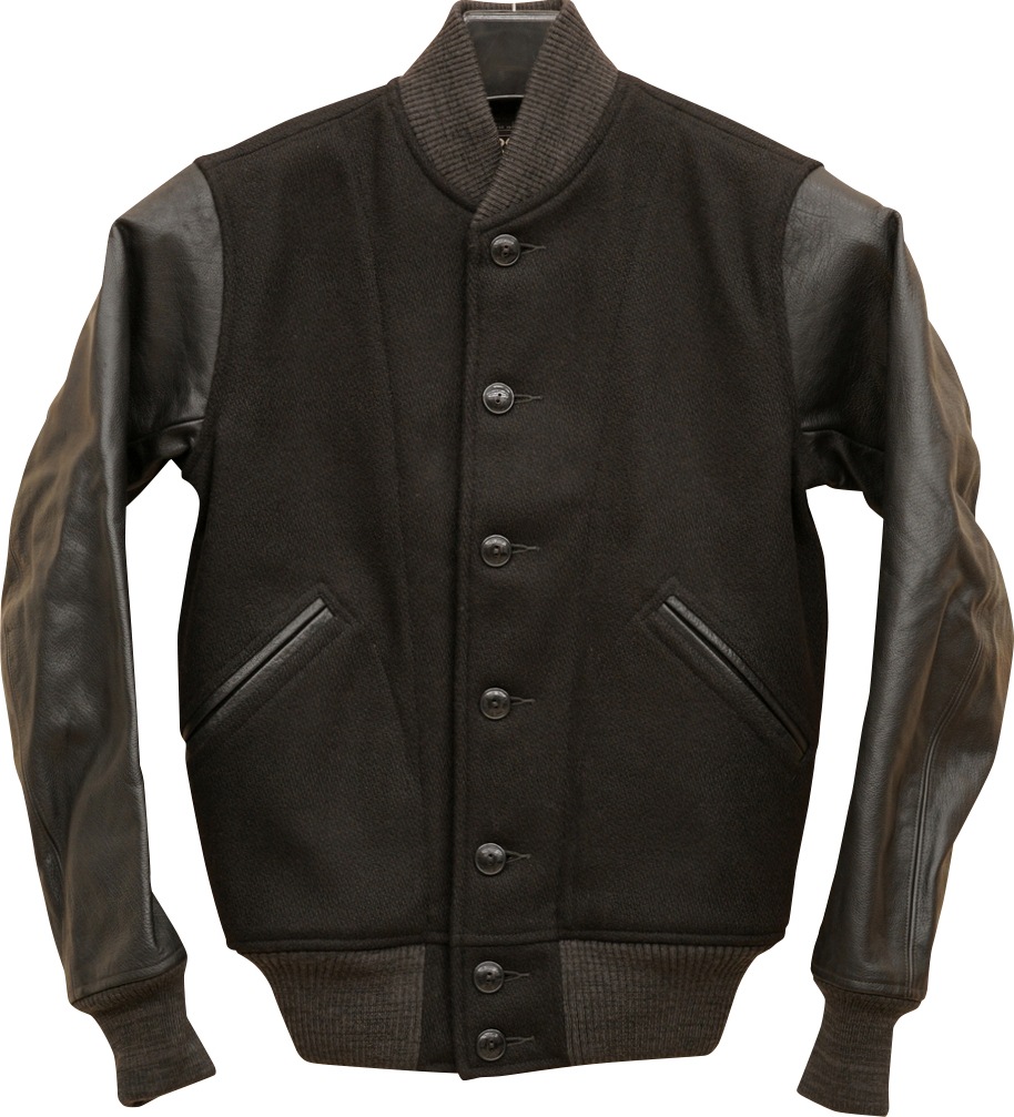 ダブルアールエル) RRL イタリアン レザー スリーブ ツイル ジャケット