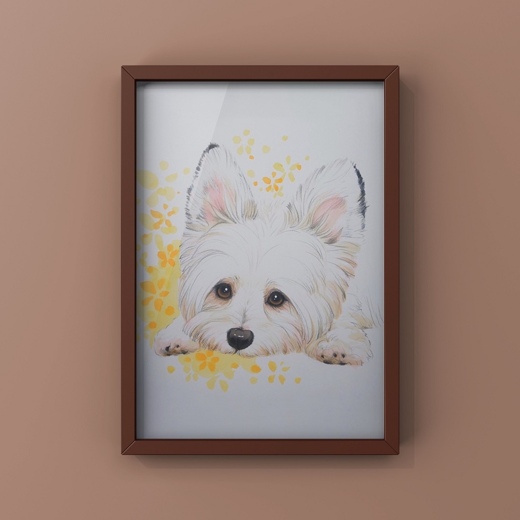 ペットB4サイズ（257x364）1名様｜ペット似顔絵 犬/猫などリアルな