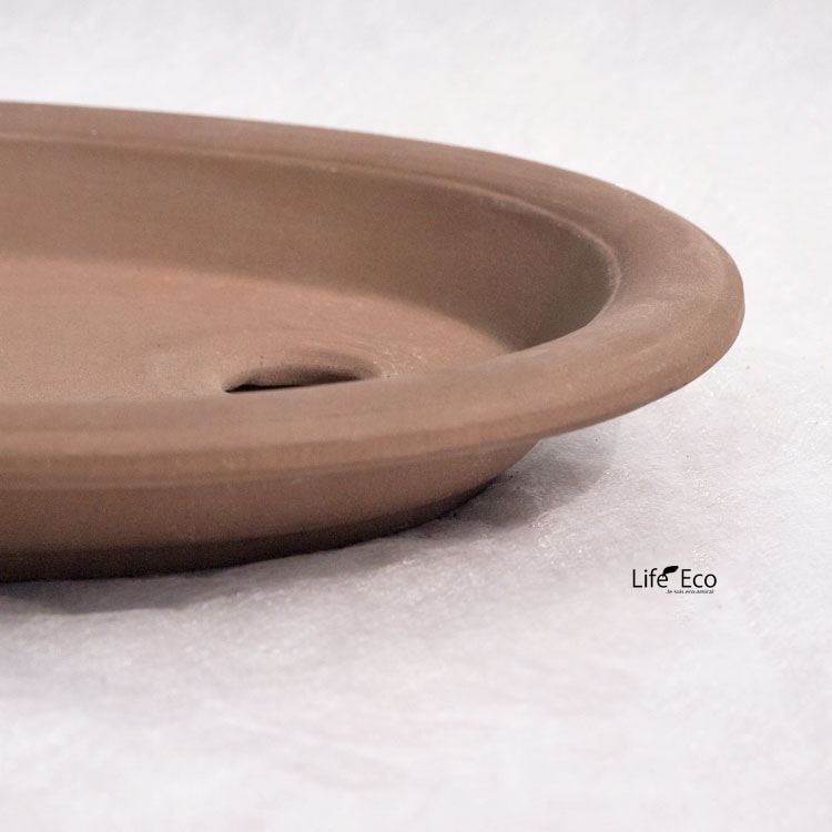 盆栽鉢 常滑焼 ウ泥 南蛮皿 W25.5cm×D19.5cm×H3.5cm（