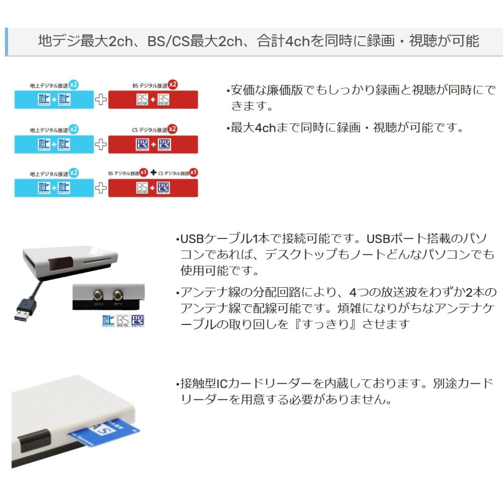 地上デジタル BS CS対応 TVチューナー PX-W3U4 PLEX プレクス 外付型