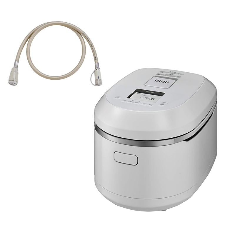 リンナイ 直火匠 ガス炊飯器 5合 ホワイト&ガスコードセット RR-055MTT