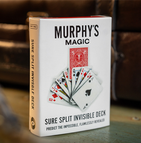 SURE SPLIT Invisible Deck (Red) by Murphy's Magic （カードマジック