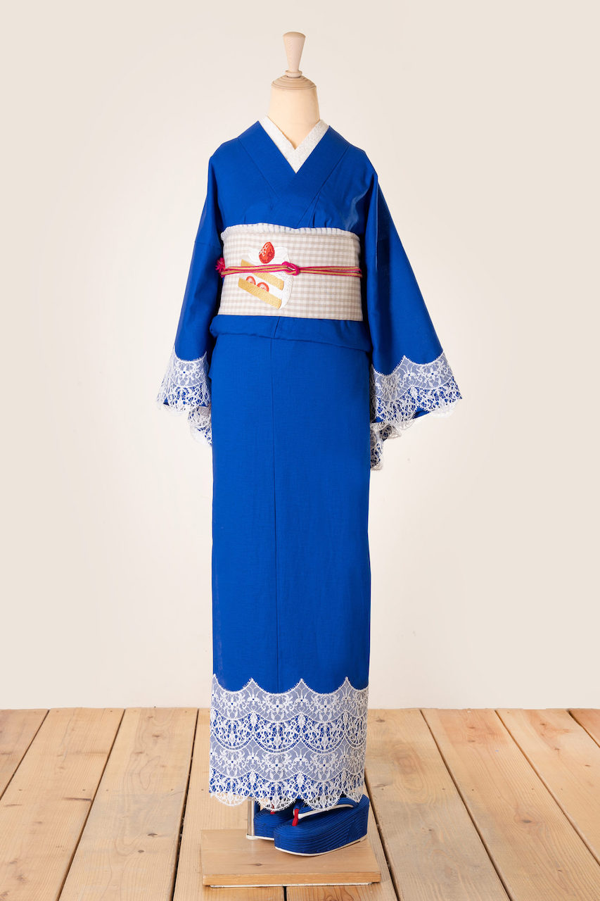 セオα夏着物・浴衣（ハチワレ猫（茄子紺）） SAK-SK42901b | さく研究