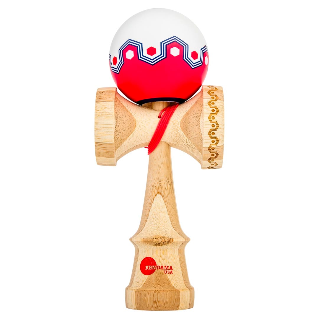 けん玉通販 | KendamaUSA - KAIZEN ORIGAMI - White & Red - JET SHAPE
