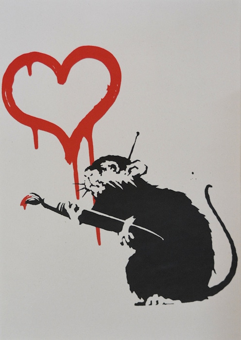 特別価格 バンクシー【 LOVE RAT 】 WCP版（複製） ED 500部