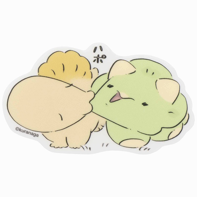 恐竜はじめました スマホに貼れるサイズのクリアステッカー(バブとハポ