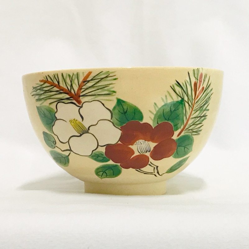 MOA美術館 the shop限定品】若松椿文抹茶碗（美濃焼） ≪送料込み