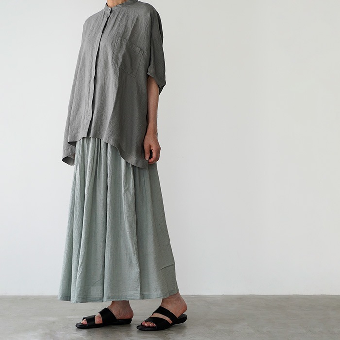 エヴァムエヴァ シャツ evam eva リネン ワイド シャツ linen wide