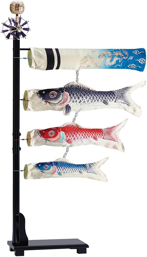 鯉のぼり 室内用 旭天竜 翔勇 家紋・名前入可能 全長180cm 黒鯉70cm