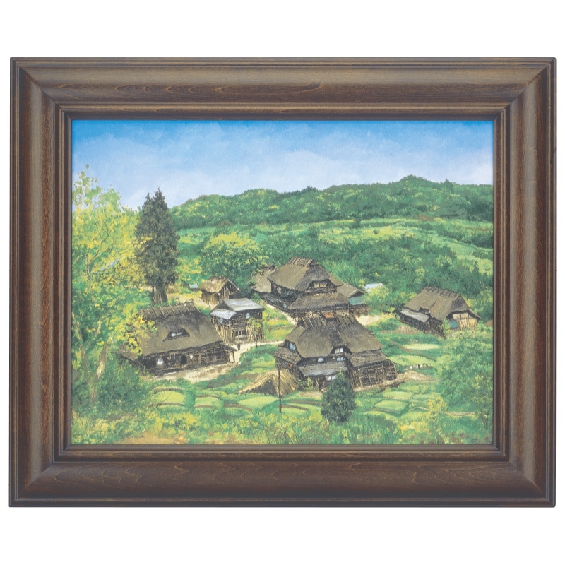 向井潤吉 秋風の中の水車 複製画 世田谷美術館 共同印刷 額装 限定