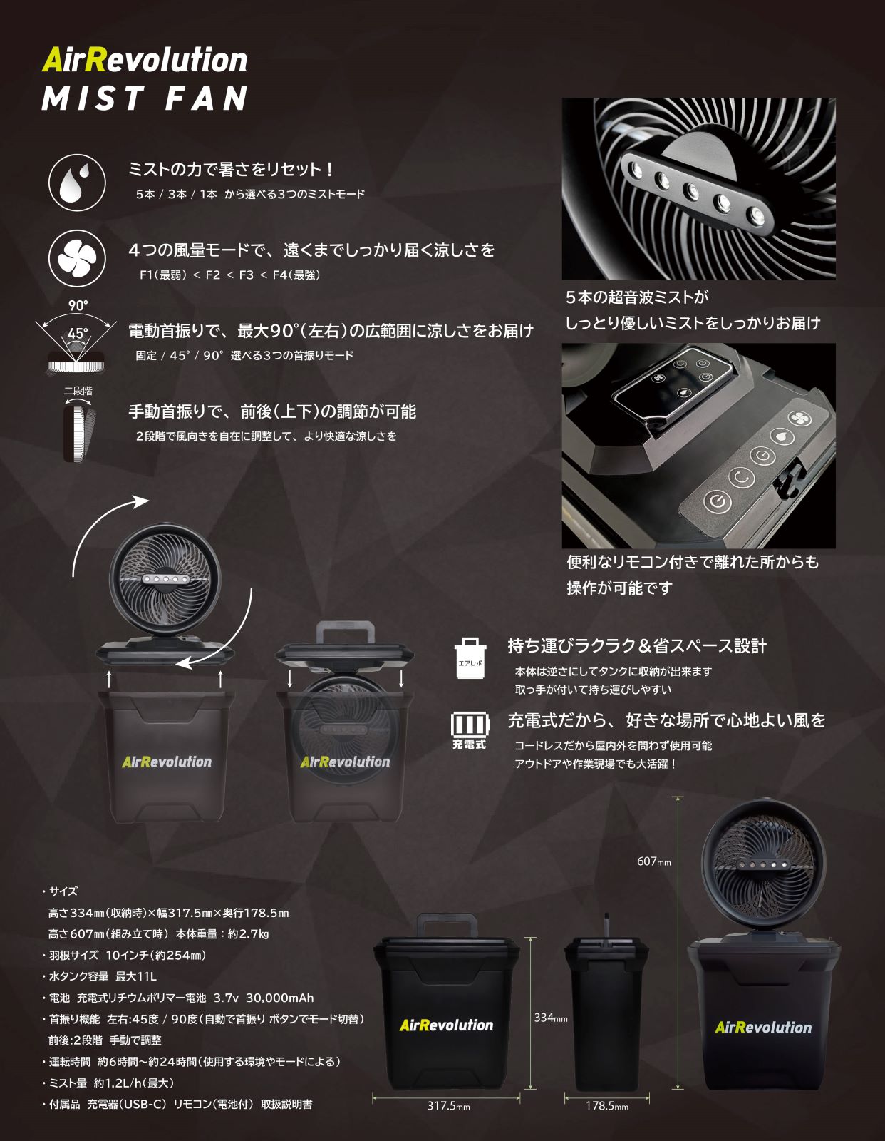 涼風と快適さを、どこにでも エアレボリューションミストファン 2025年