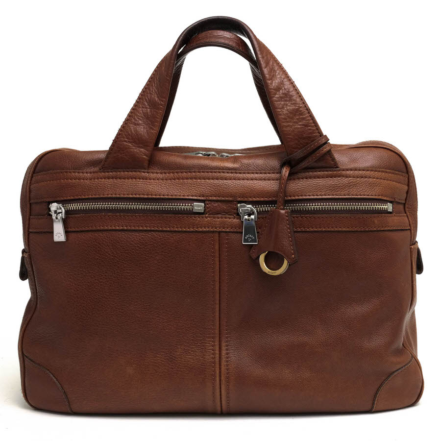 aniary 07-01000 Shrink Leather Brief / アニアリ 牛革 シボ革