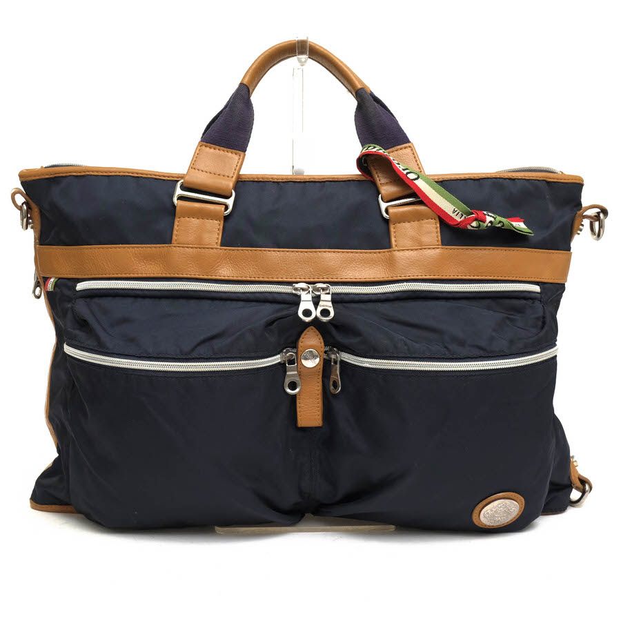 orobianco / オロビアンコ 千鳥格子柄 伊リモンタ社ナイロン 牛革 2WAY